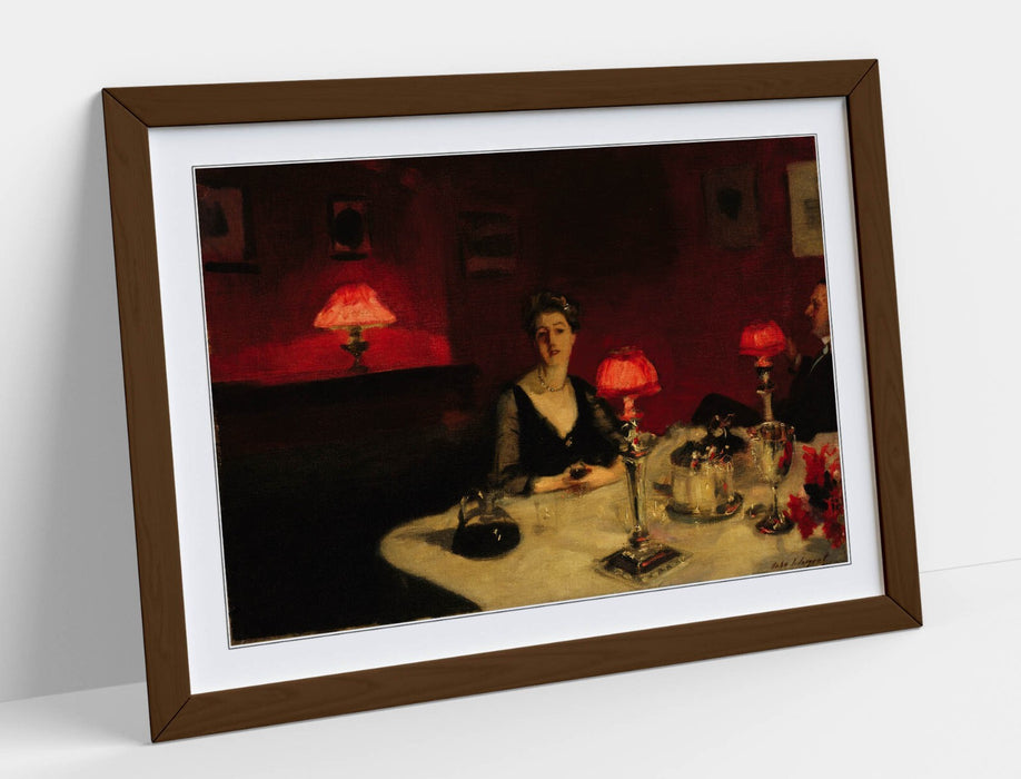 Framed Art Poster - John Singer Sargent Dinner Table Painting | Matte Paper Print