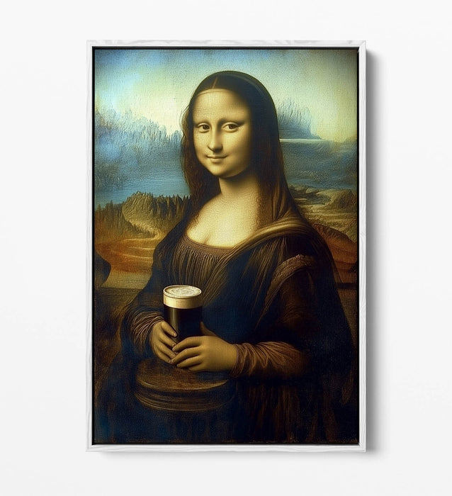 Canvas Wall Art – Mona Lisa Funny Float Effect Print on Premium Frame