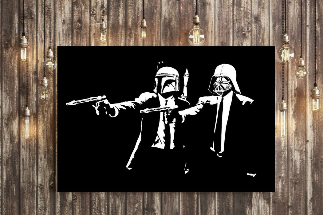 Banksy Canvas Art – Star Wars Pulp Fiction Street Art Print | Ready To Hang