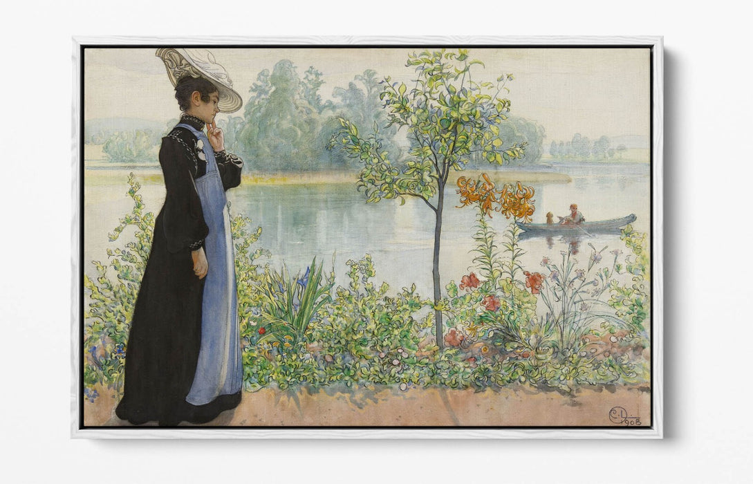 Canvas Wall Art Carl Larsson Karin At The Shore | Handmade Float Effect Print