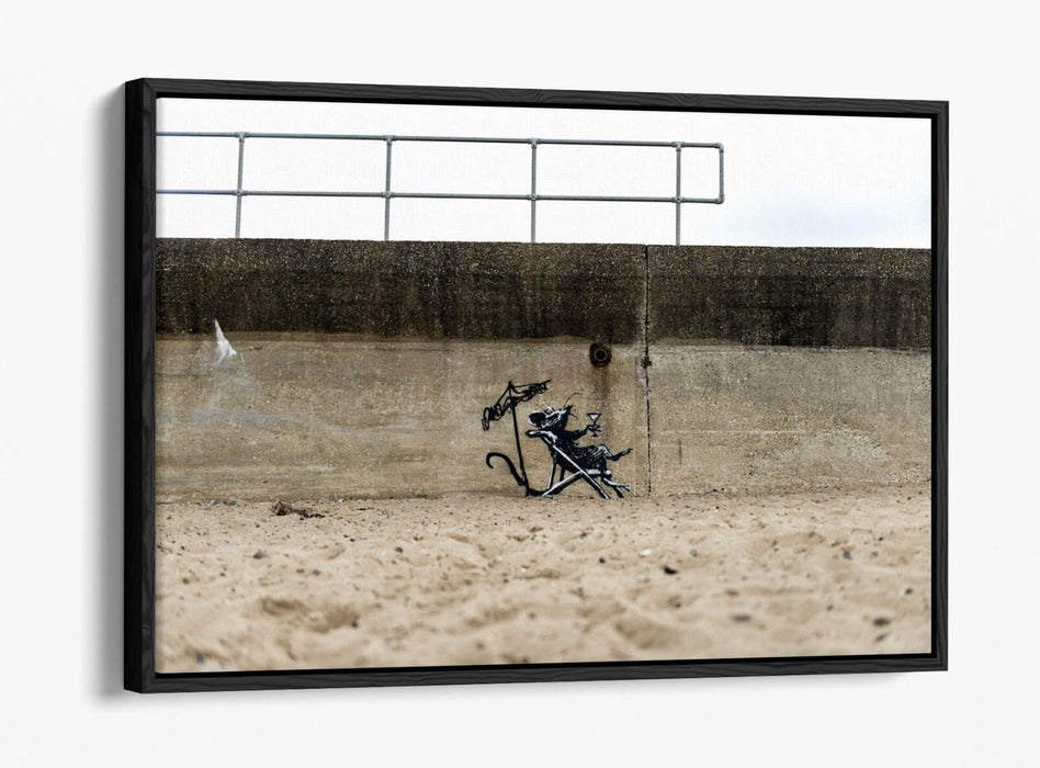 Banksy Graffiti Canvas - Float Effect Canvas Wall Art Print With Vibrant Color