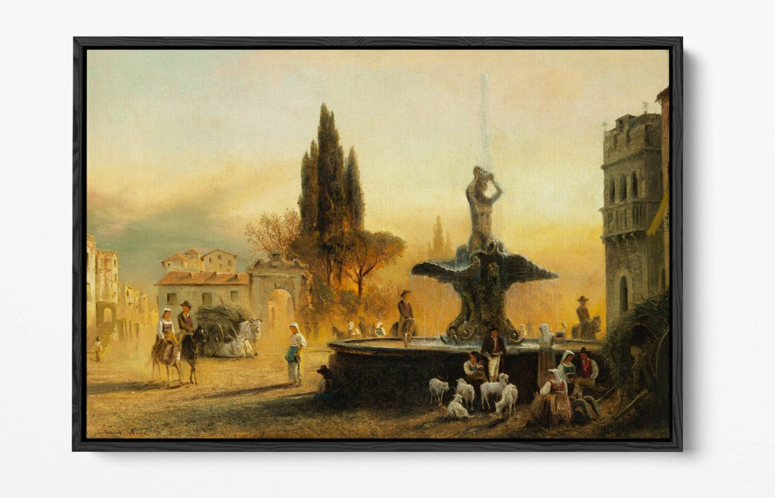 Float Effect Canvas Art | Albert Arnz Piazza Barberini Rome – Vibrant Handmade Wall Decor