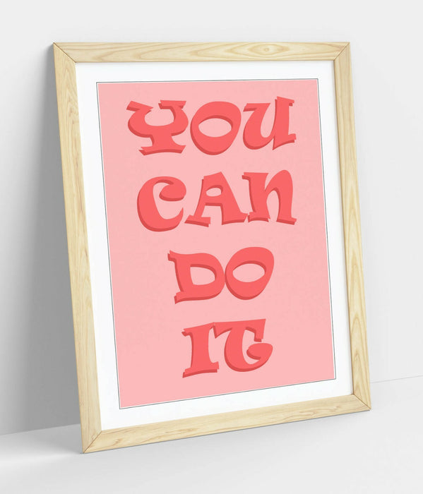 "YOU CAN DO IT" INSPIRATIONAL LIFE QUOTE -FRAMED WALL ART PICTURE PRINT