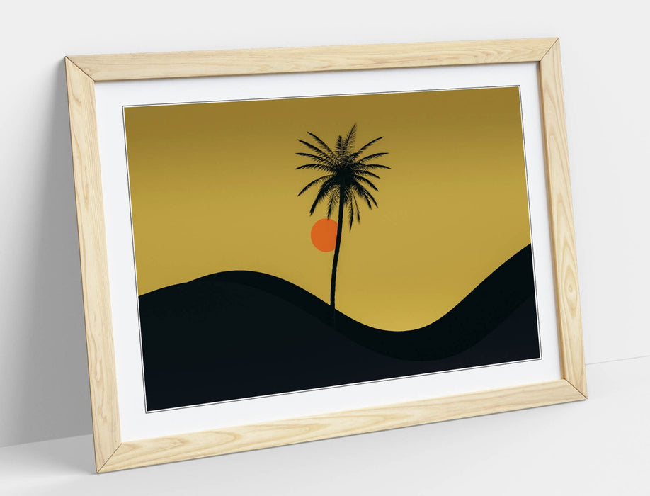 Palm Tree Wall Art - Framed Poster Print | Desert Home Decor | UK Handmade Frame