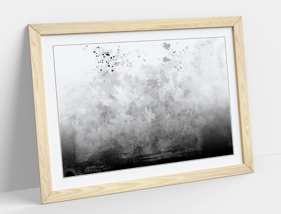 Framed Art Poster - Abstract Black and White Sketch Background Print | Handmade UK