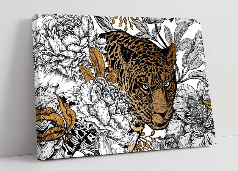 Canvas Wall Art – Leopard Illustration Print on Premium Archival Grade Canvas