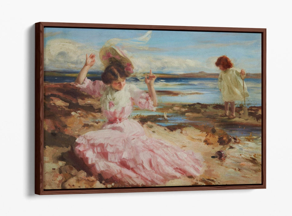 CHARLES SIMS, BY SUMMER SEAS -FLOAT EFFECT CANVAS WALL ART PRINT