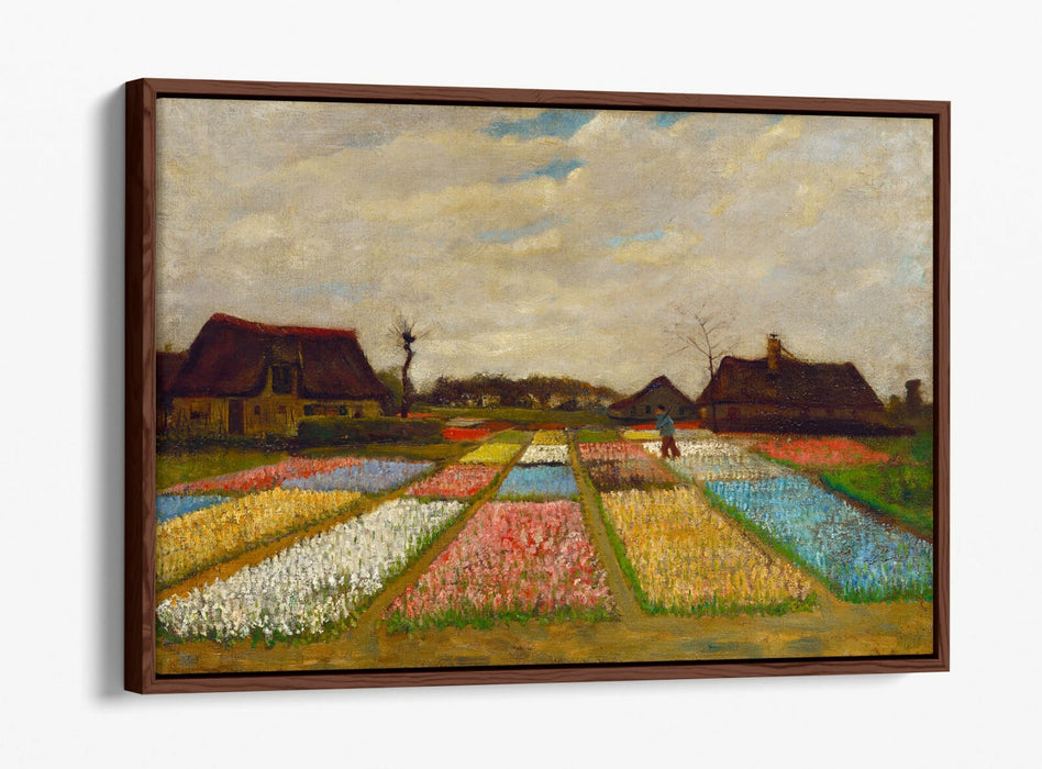 VAN GOGH FIELD OF BULBS HOLLAND -FLOAT EFFECT CANVAS WALL ART PIC PRINT- GREEN