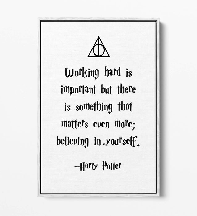 INSPIRATIONAL HARRY POTTER QUOTE SLOGAN -FLOAT EFFECT CANVAS WALL ART PRINT
