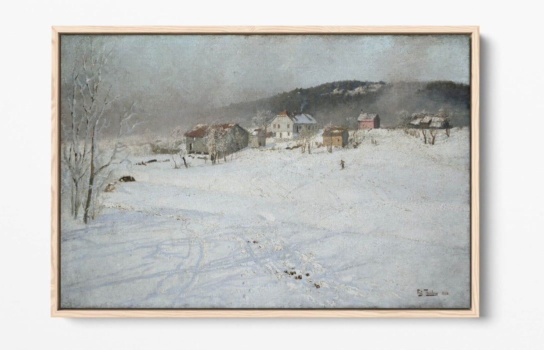 Canvas Wall Art – FRITS THAULOW Winter Float Effect Print on Premium Frame
