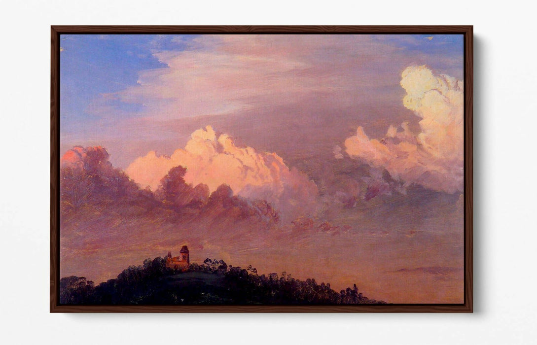 FREDERIC EDWIN CHURCH, CLOUDS OVER OLANA -FLOAT EFFECT CANVAS WALL ART PRINT ART