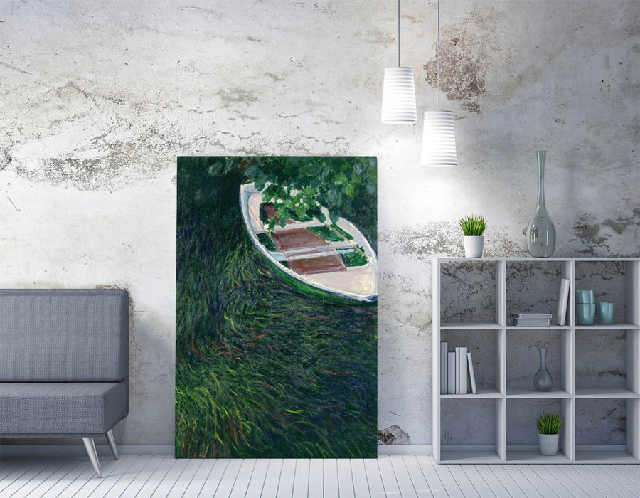Canvas Wall Art - Claude Monet The Row Boat Painting | Handmade Vibrant Print