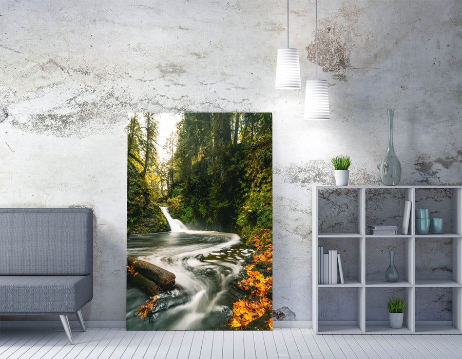 River Forest Canvas Art - Handmade Woodland Art Print With Premium Varnish Finish