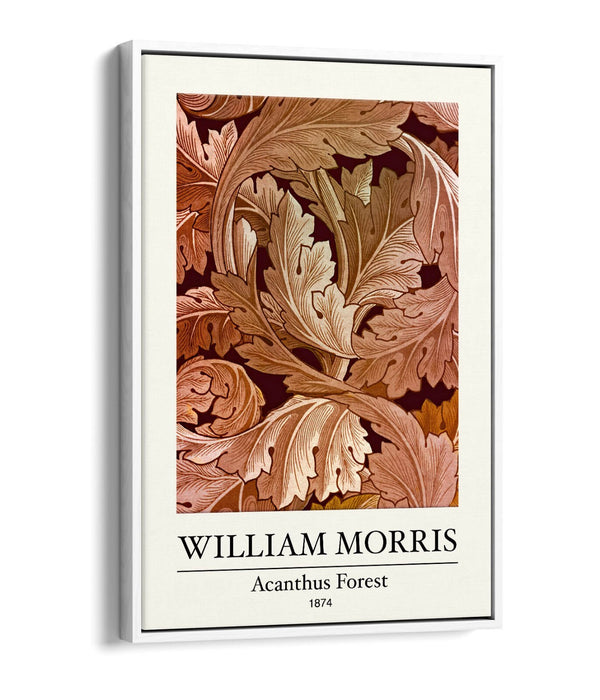 Canvas Art Print - William Morris Acanthus Forest Art | Float Effect Canvas Decor