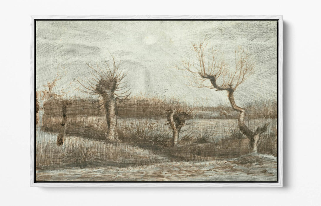 VINCENT VAN GOGH, TETARDS (POLLARDS) -FLOAT EFFECT CANVAS WALL ART PRINT