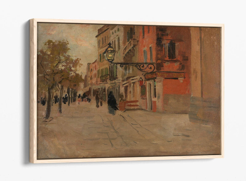 Canvas Wall Art – Frits Thaulow Venice Street Painting | Float Effect, Vibrant Wall Decor