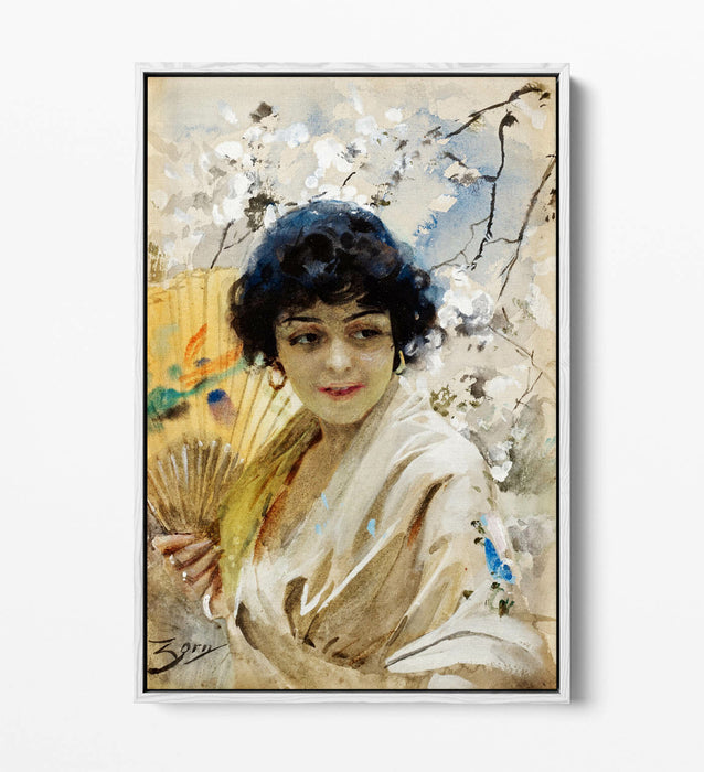 ANDERS ZORN, ROSALITA -FLOAT EFFECT CANVAS WALL ART PIC PRINT- PAINTING WOMAN