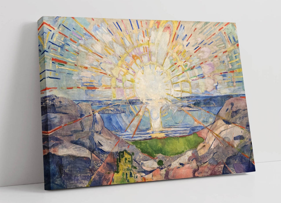 Canvas Wall Art - Edvard Munch Solenintro Handmade Premium Print on MDF Frame