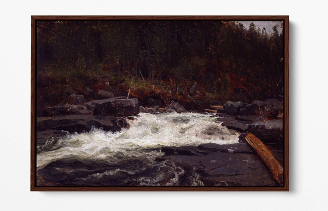 Float Effect Canvas Art - Waterfall Wall Decor Telemark Landscape Print With Premium Satin Varnish