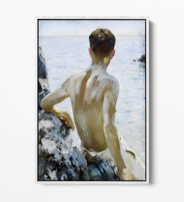 Canvas Wall Art – Henry Scott Tuke Beach Study with Float Effect Frame