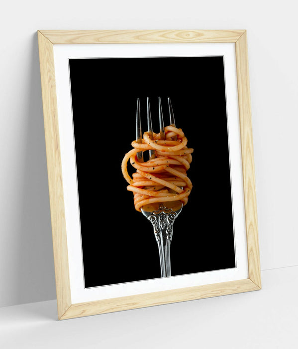 Framed Poster Art - Handmade UK Kitchen Wall Decor With Wood Grain Frame