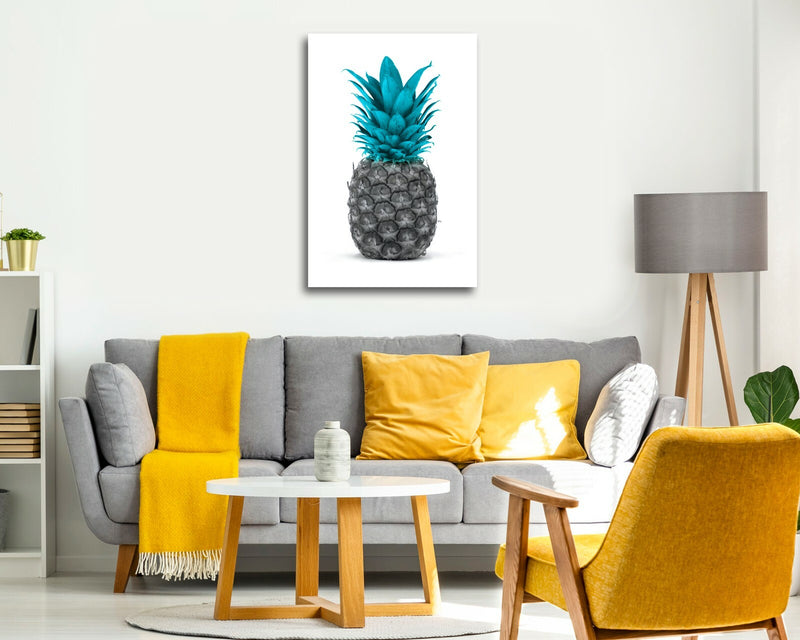 Pineapple Canvas Wall Art – Black White Pineapple Print on Premium Satin Finish Canvas
