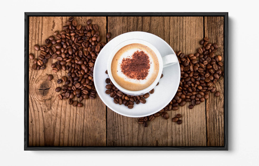 Canvas Wall Art - Coffee Cup Cafe Kitchen Decor | Float Effect Premium Print
