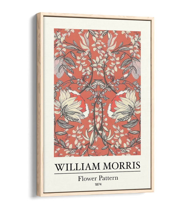 Floral Canvas Art – Handmade UK Canvas With Vibrant Flower Pattern Print & Float Effect Frame