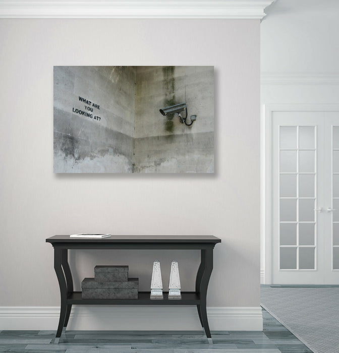 BANKSY CANVAS STREET WALL ART PRINT ARTWORK - What are you looking at