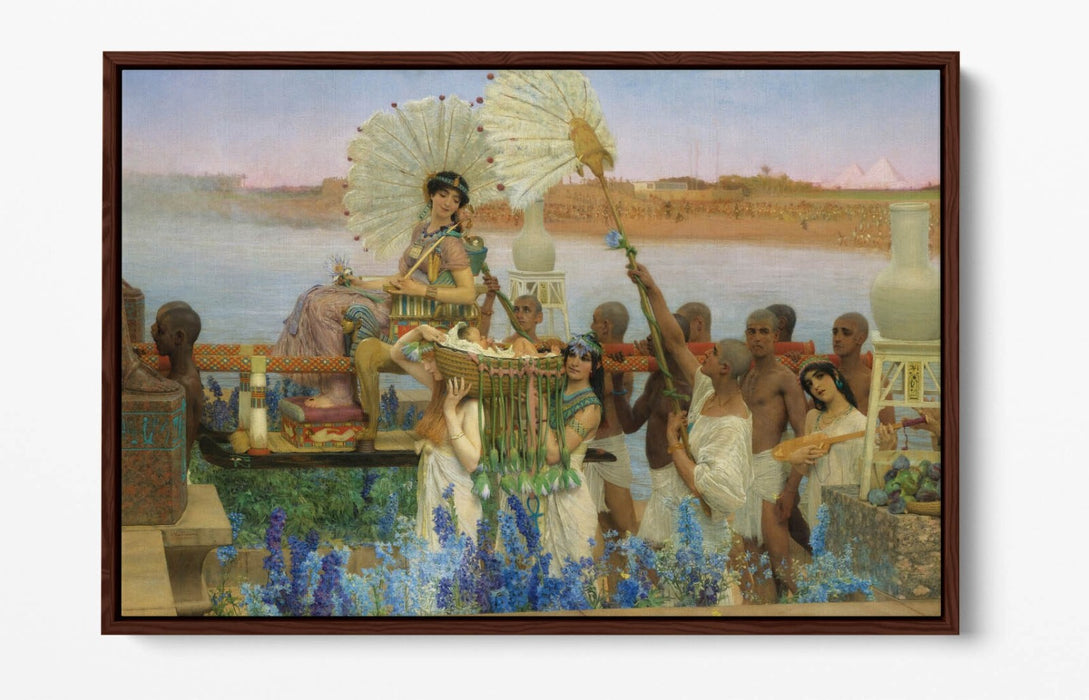 LAWRENCE ALMA TADEMA, THE FINDING OF MOSES -FLOAT EFFECT CANVAS WALL ART PRINT