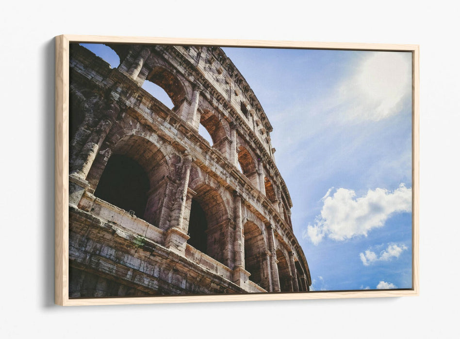 Canvas Wall Art - The Colosseum Float Effect Print | Handmade Beige Decor