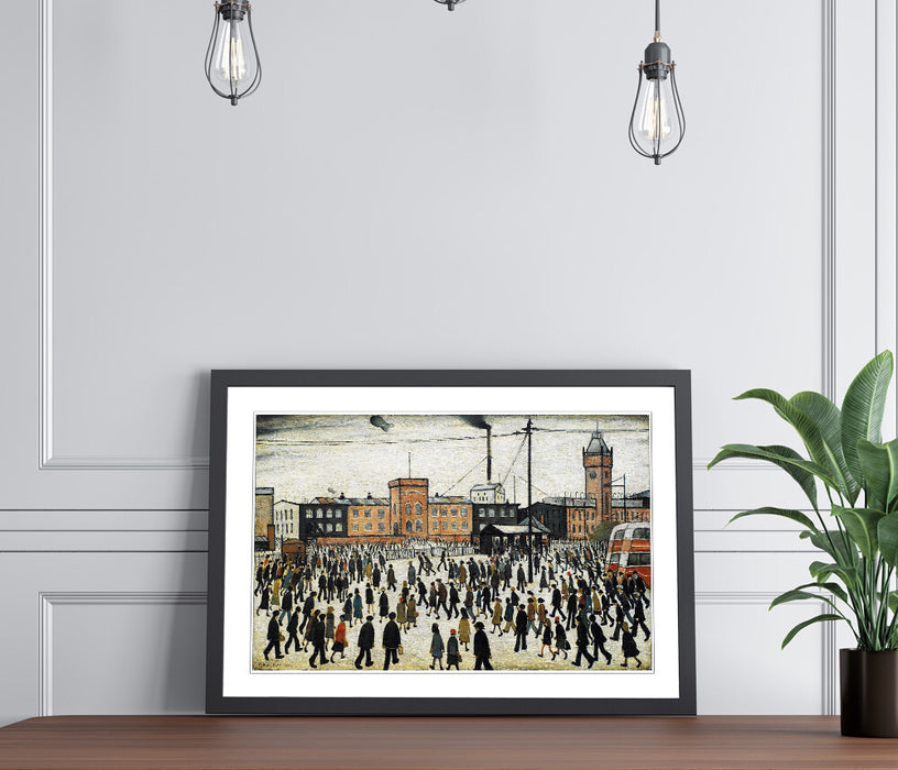 Going to Work People FRAMED WALL ART PRINT ARTWORK PAINTING LS Lowry Style