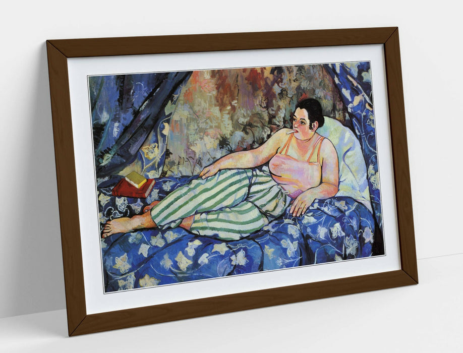 Framed Art Print - Suzanne Valadon Blue Room Artwork | Faux Wood Frame, Ready To Hang