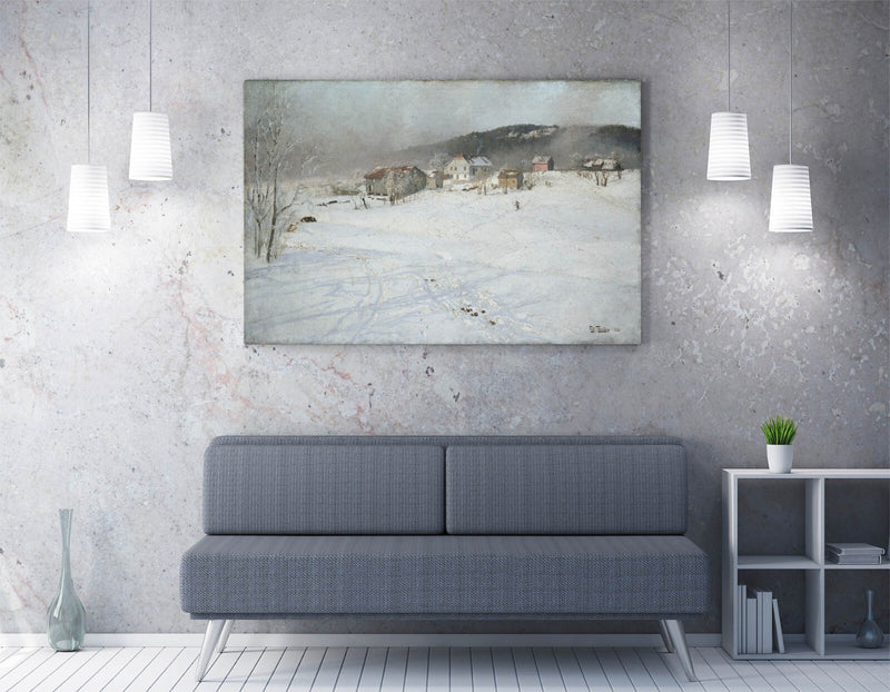 Canvas Wall Art - Frits Thaulow Winter Landscape Print | Handmade Ready to Hang