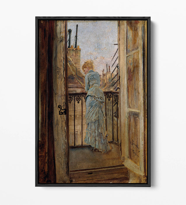 Canvas Wall Art - Anton Romako On The Balcony | Float Effect Premium Frame