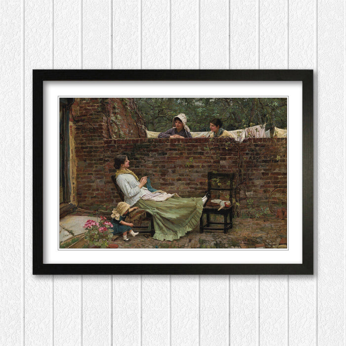 JOHN WILLIAM WATERHOUSE GOSSIP FRAMED ART POSTER PAINTING PRINT 4 SIZES