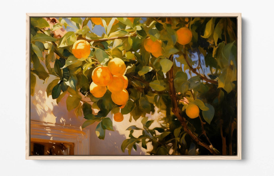 Orange Tree Canvas - Premium Float Effect Wall Art With Vibrant Sunlight Print