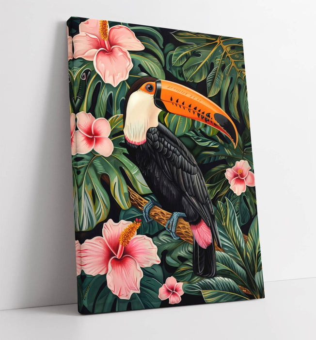 Toucan Bird Canvas Art - Tropical Bird Print on Archival Grade Canvas Wall Art