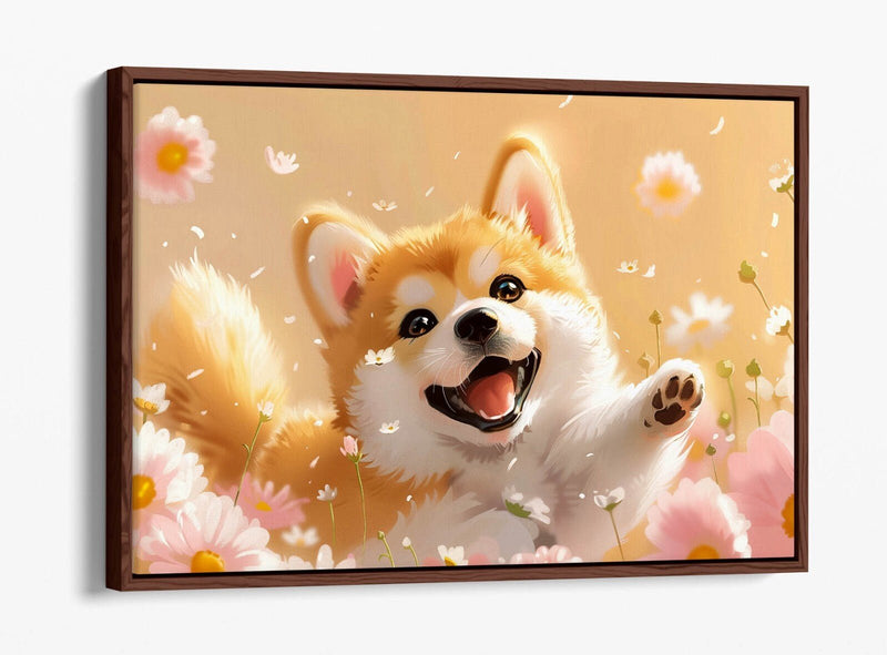 Shiba Inu Canvas Art - Cute Dog Wall Decor | Float Effect Canvas Print