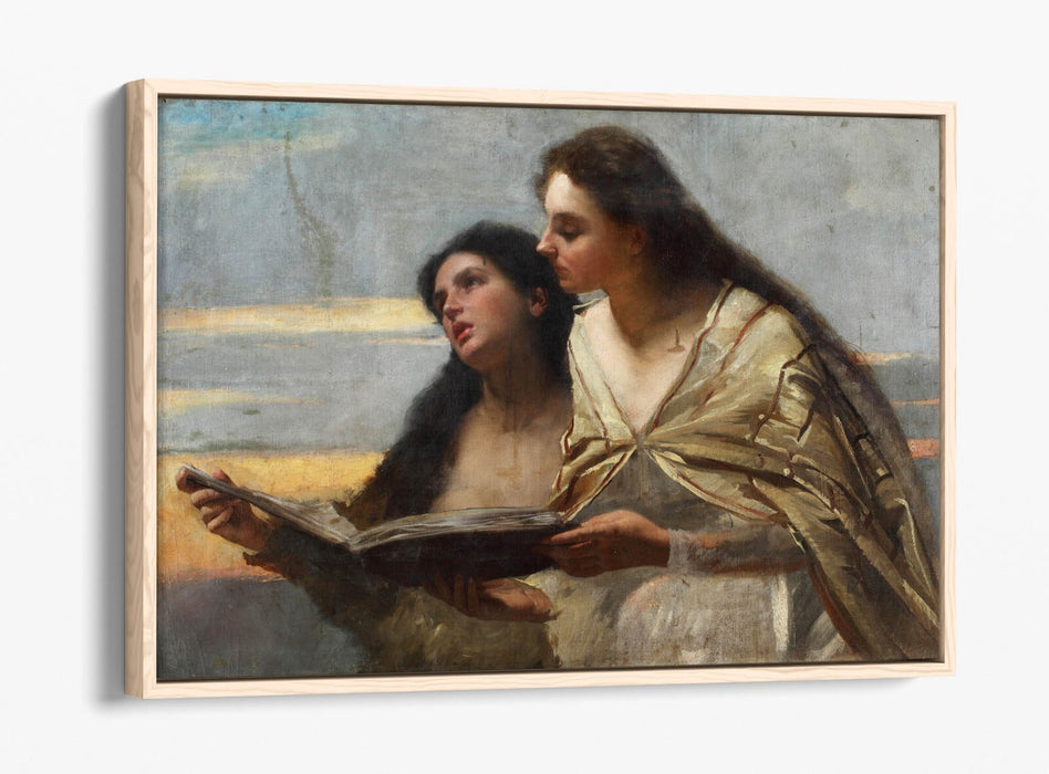 Float Effect Canvas Art - Two Women Painting on Premium Deep Frame, Ready to Hang