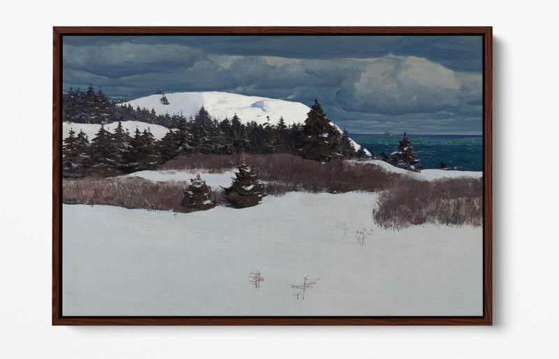 Float Effect Canvas Art – Maine Coast Print on Handmade MDF Frame, Ready to Hang