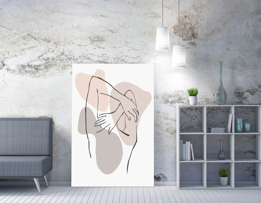 Minimalist Body Illustration – Premium Canvas Wall Art | Bedroom Decor Print