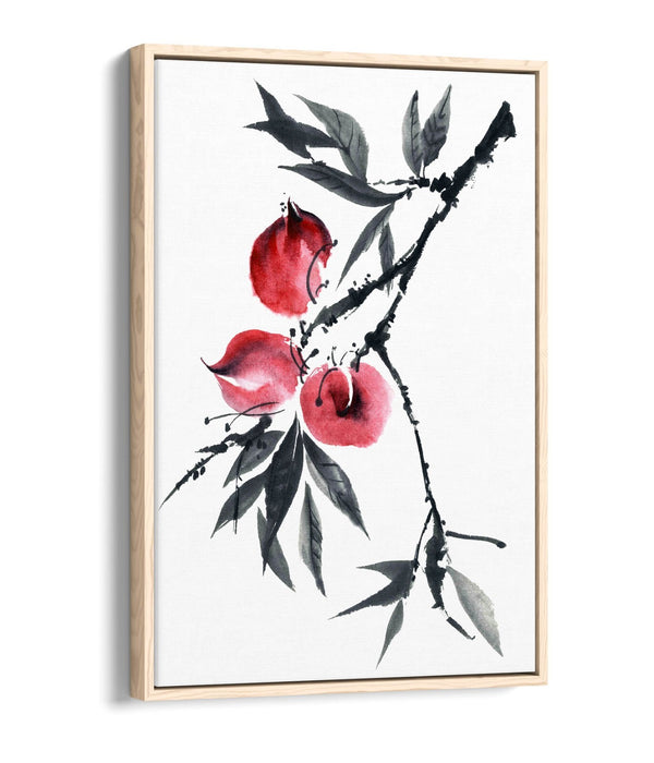 Peach Tree Canvas Art – Watercolour Wall Art | Float Effect Canvas Print