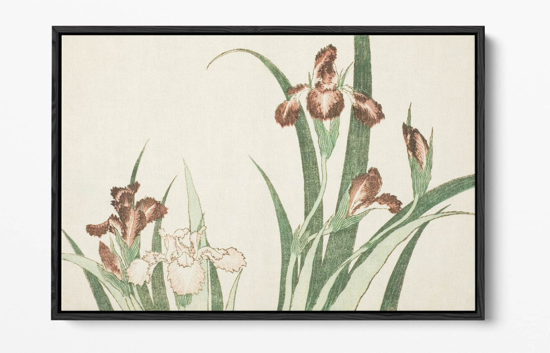 Canvas Wall Art – Katsushika Hokusai Iris Float Effect Canvas Print with Premium Frame