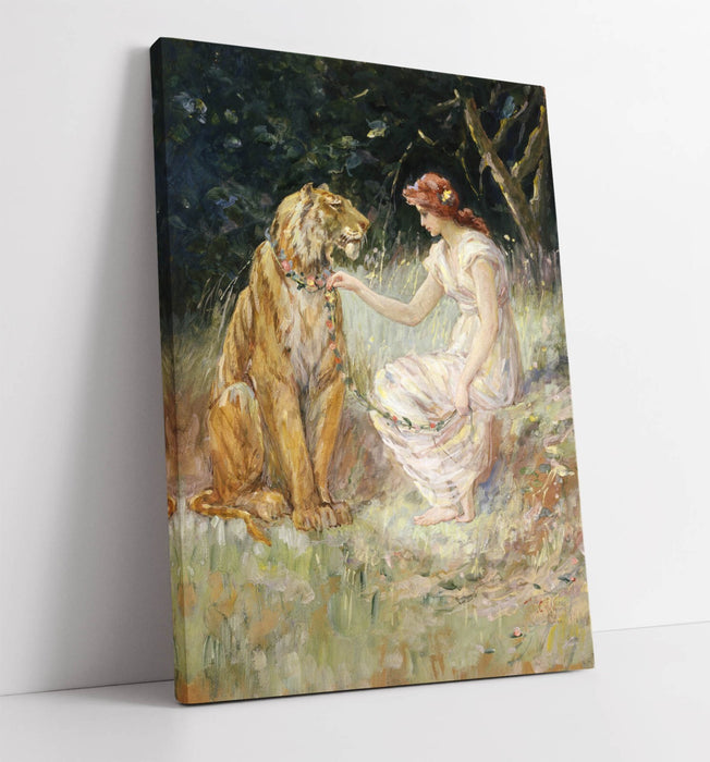 Canvas Wall Art - Frederick Stuart Church Lady And The Tiger Print On Archival Grade Canvas