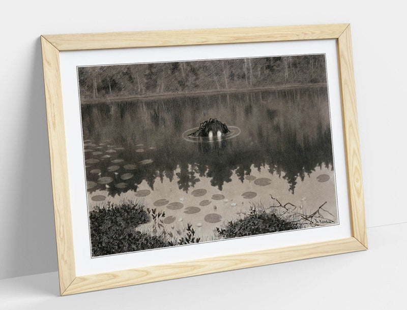 Framed Wall Art Poster – Theodor Kittelsen Water Sprite Print, UK Made Frame