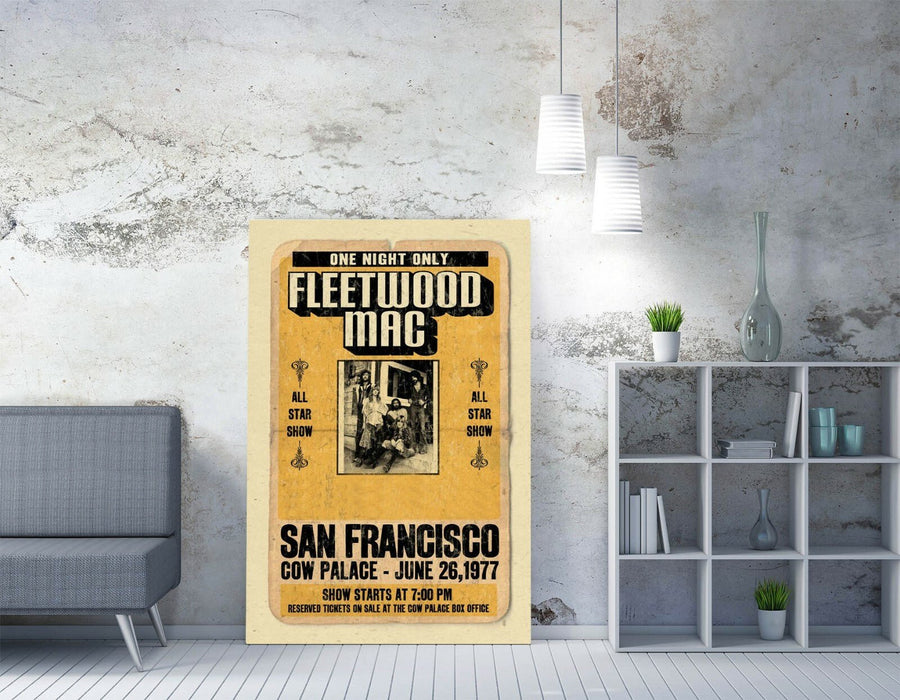 FLEETWOOD MAC MUSIC POSTER -CANVAS WALL ART PICTURE PRINT ARTWORK DEEP FRAMED