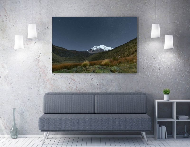 Mountain Landscape Canvas - Starry Night Print | Handmade Canvas Wall Art
