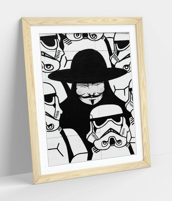 GUY FAWKES STORMTROOPERS GRAFFITI -ART FRAMED POSTER PICTURE PRINT ARTWORK-