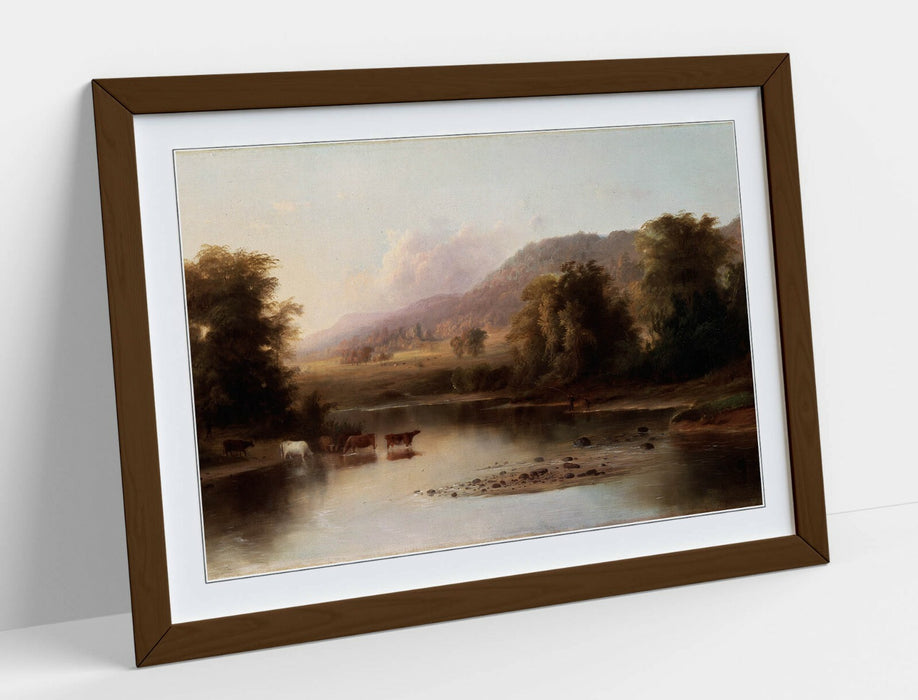 ROBERT S. DUNCANSON, VIEW OF ST ANNE'S RIVER -FRAMED WALL ART PICTURE PRINT
